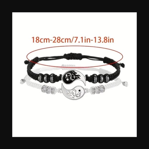 2pcs Dragon Totem Tai Chi Couple Bracelets, A Pair Of Yin and Yang - Picture 7 of 8